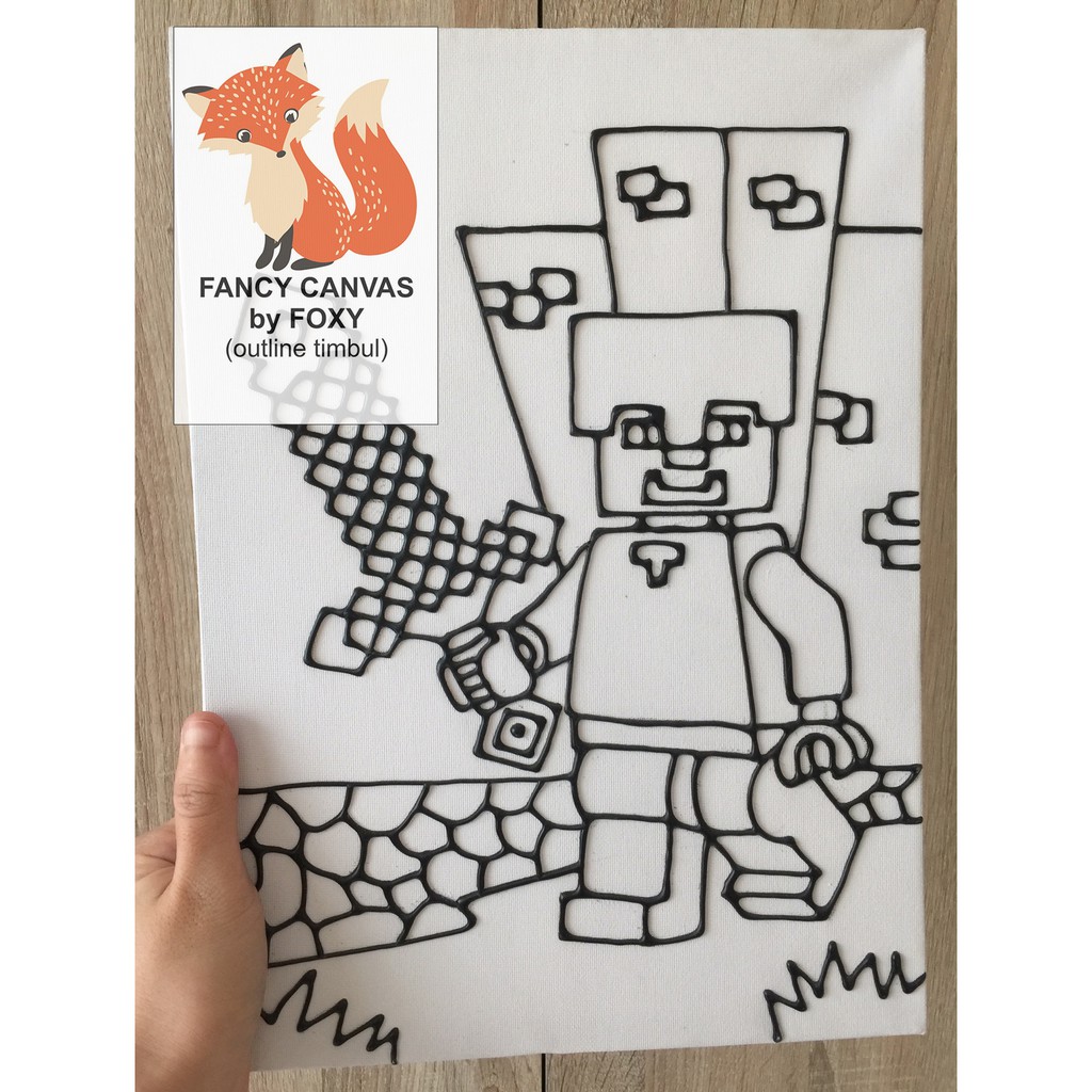 

MURAH KANVAS LUKIS ANAK OUTLINE TIMBUL GAMBAR - MAINCRAFT PERALATAN MELUKIS CANVAS ANAK
