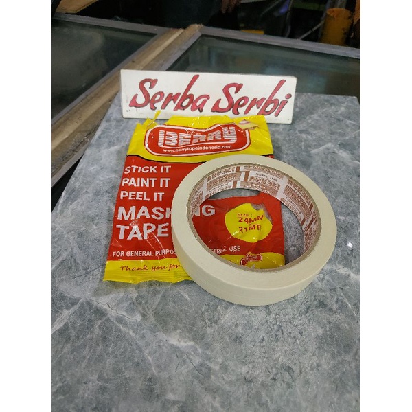

(1" ISOLASI KERTAS) Isolasi lakban tape kertas masking tape 1