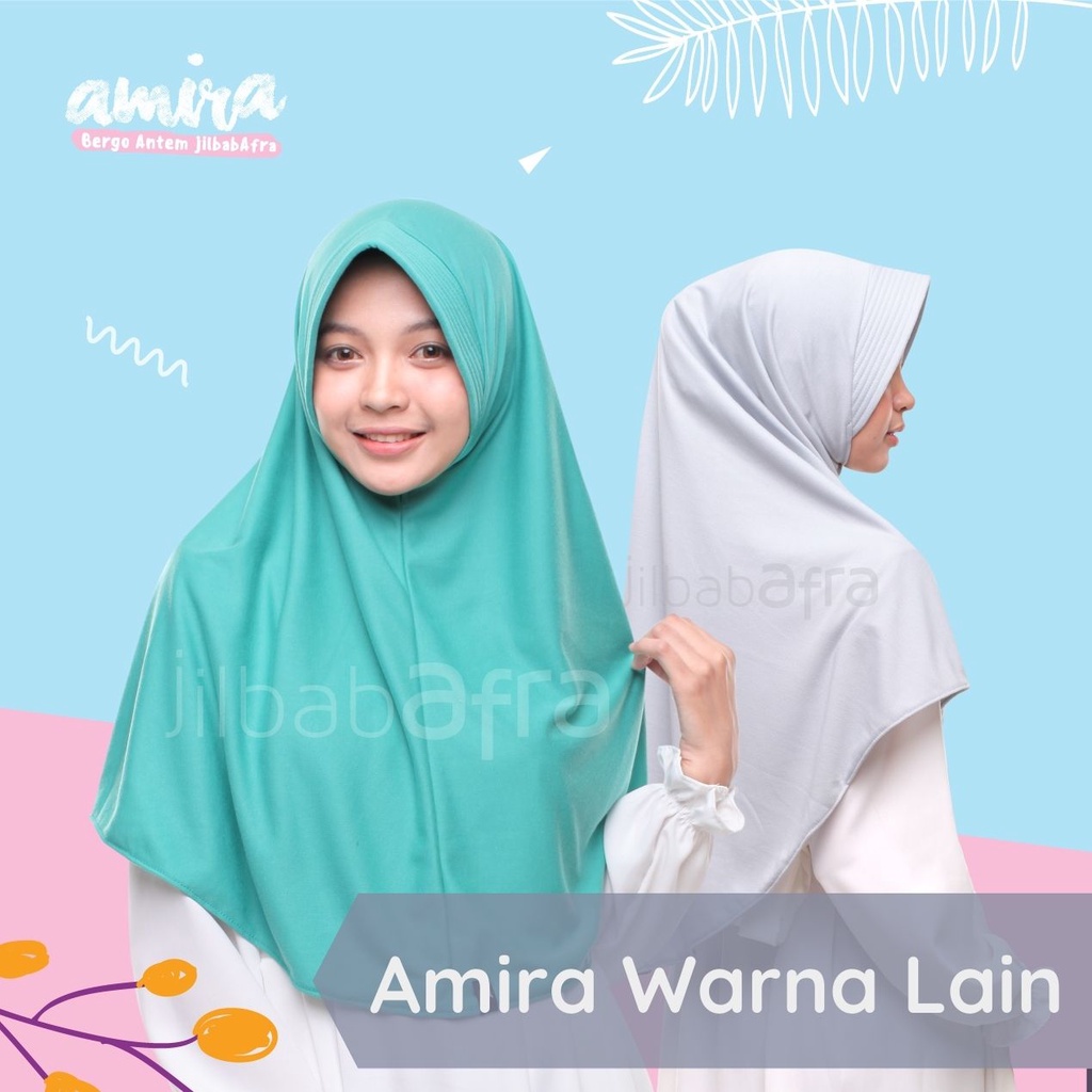 Jilbab Afra Amira Warna Lain - Bergo Pet Antem - Hijab Instan Bahan Kaos, Adem, Lembut &amp; Nyaman