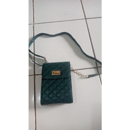 NEW TAS SLEMPANG KECIL WARNA HIJAU SZ.12X6X15