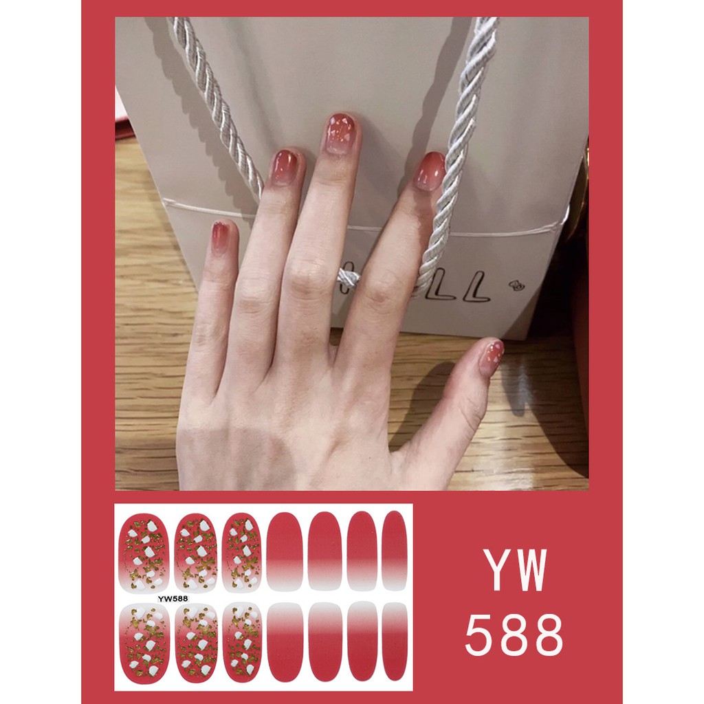 Stiker kuku Nail art Waterproof sticker Part 6 stiker (14 pcs) sticker Kuku nail art
