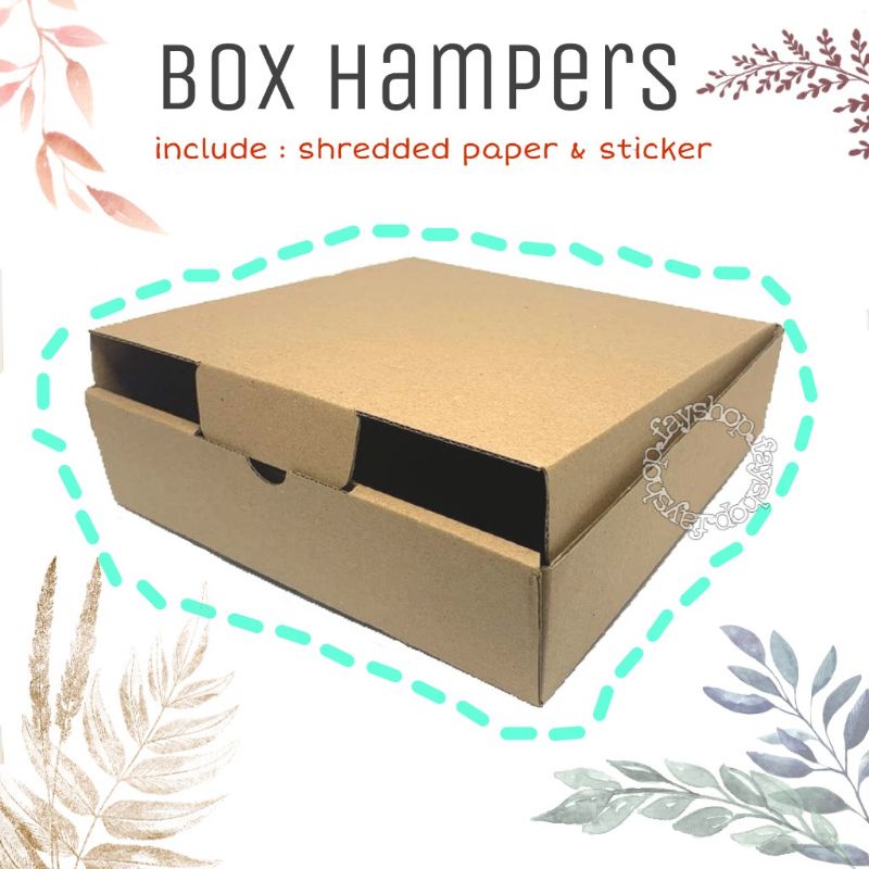 

Box/ Kotak Untuk Hampers Include Shredded Paper & Sticker