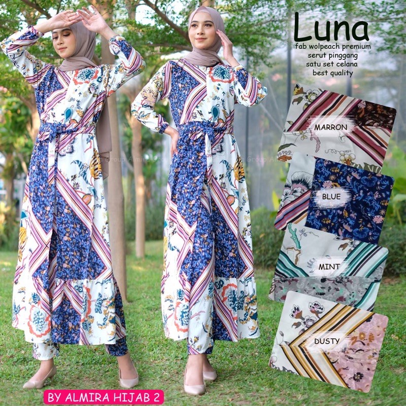 set wanita/setelan tunik/one set luna wolpeasch