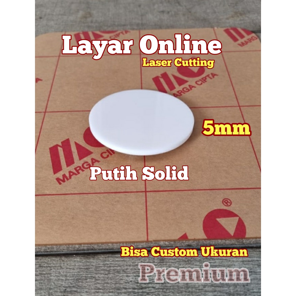 Premium Acrylic Putih Solid 5mm Diameter 72cm Akrilik Laser Cutting Bulat Potongan