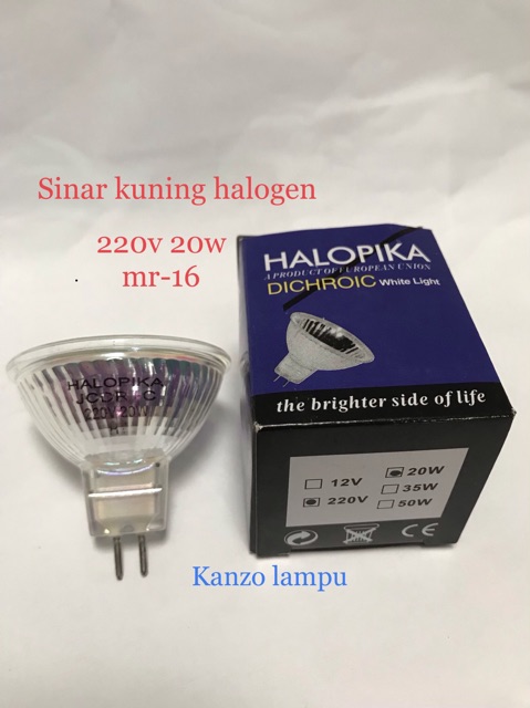 Lampu halopika 220v 20w / halogen halopika / mr-16 220v 20w kuning