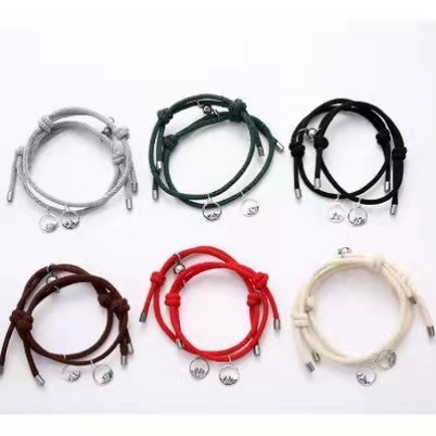 COD 2 Buah Gelang Gelang Pasangan Magnet Teman Laki-laki Dan Perempuan Magnet/1 Pasang Gelang Pasangan Magnet Menarik Q32