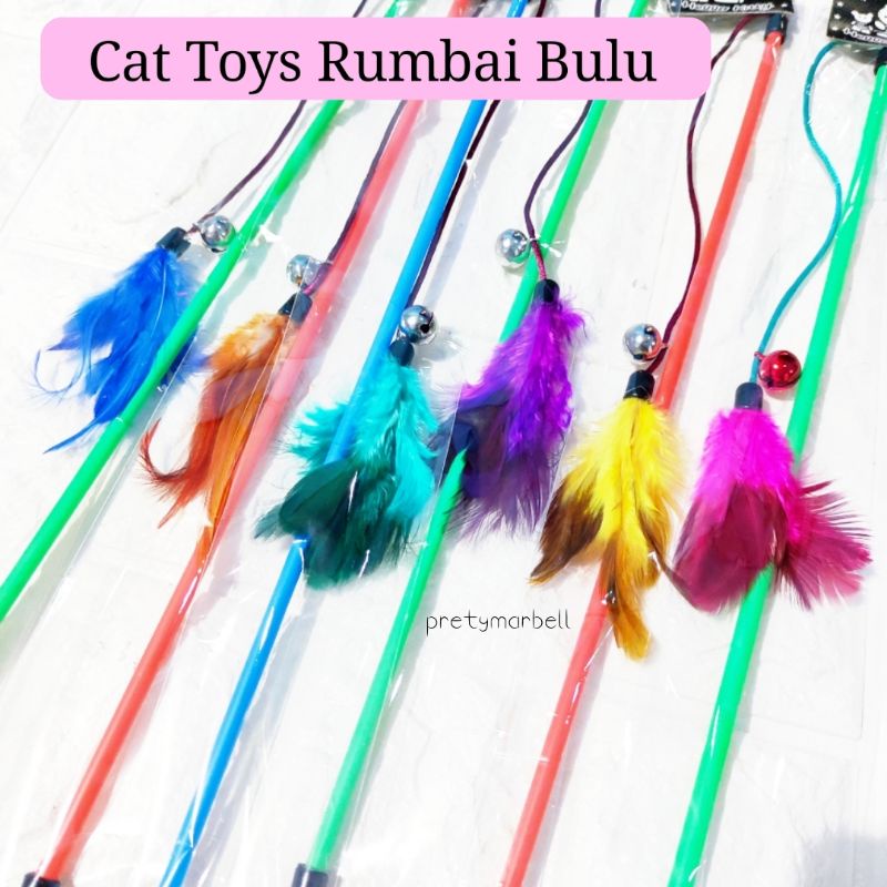 Cat Toys Rumbai Bulu Stick Mainan Kucing Murah