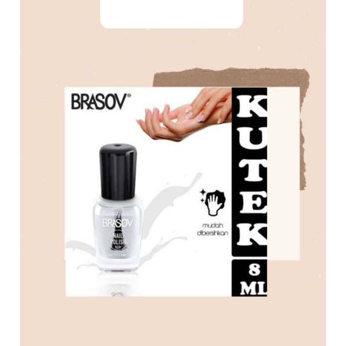 Kutek Brasov Bening Halal Murah 8ml | Cat Kuku Nail Polish 8ml BPOM