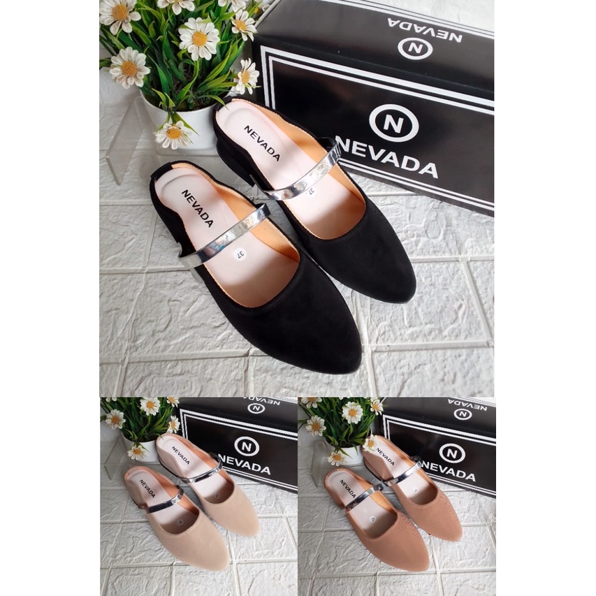 Sandal Sepatu Nevada Selop Wanita COD
