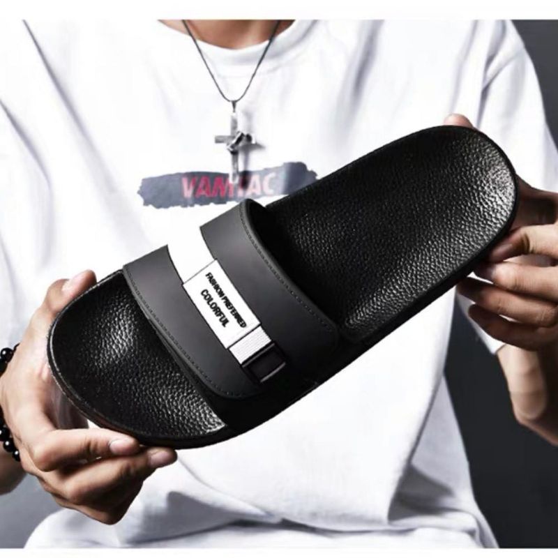Sandal Unisex Slop / Slide Gesper pria