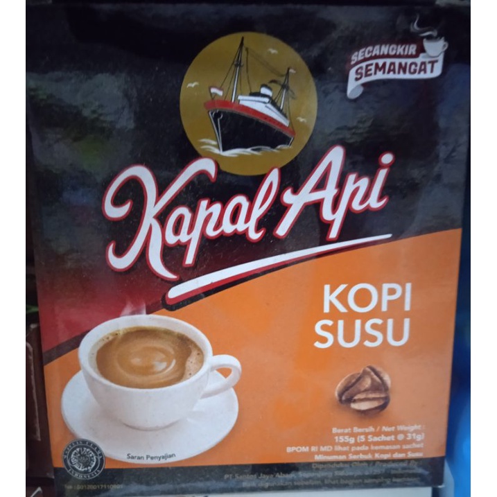 

Kapal Api Kopi Susu 1 dus Isi 5 Sachet 155 Gram