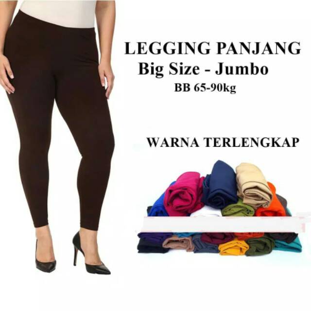 (DISKON TERMURAH) Legging Tebal Jumbo XXL - XXXL Premium Panjang / Celana Leging Dewasa Polos Jersey Spandek