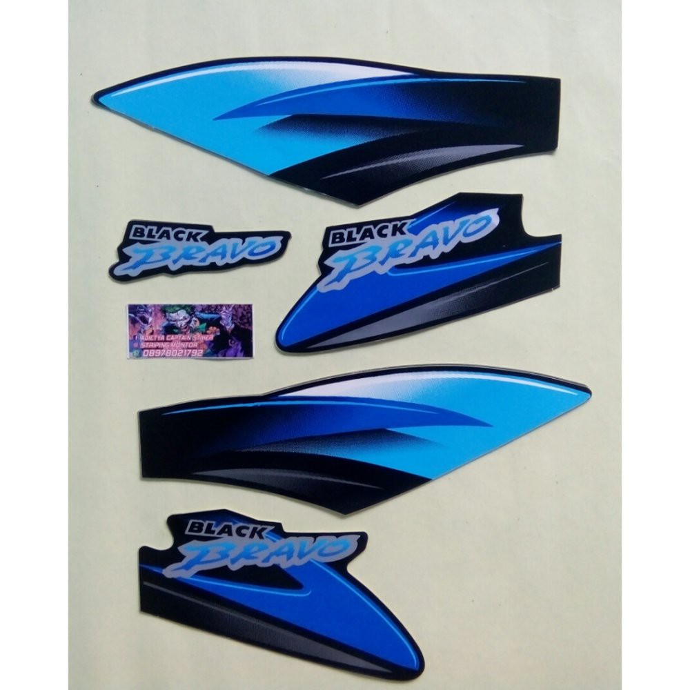 Stiker Lis Striping Sticker Bravo Rc 100 Tahun 1997 Biru