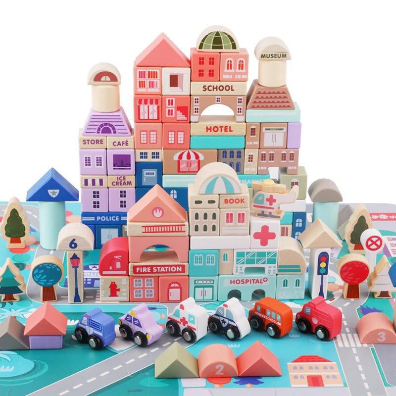 MAGIC COLOR CITY BUILDING BLOCKS 115 PCS
