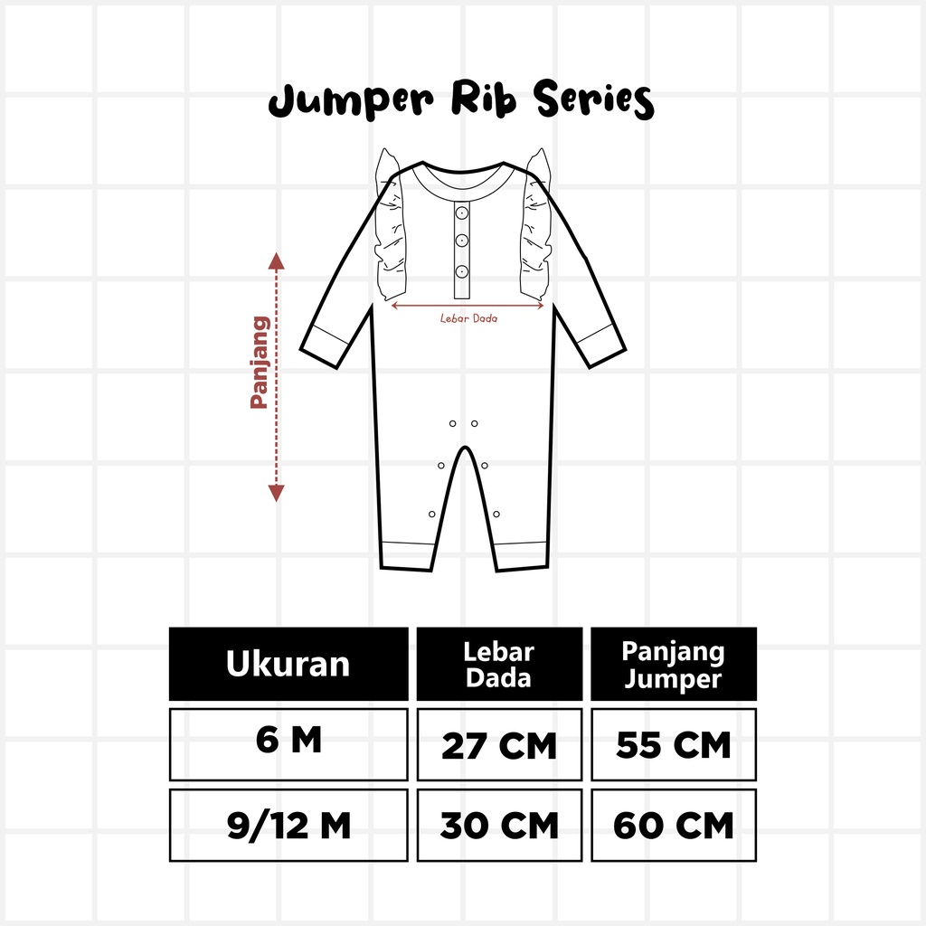 Bearhug Jumper Lengan Panjang  Rib Bayi Perempuan  XJD1 Mixcolour  Kancing Ruffle 3-12M-7