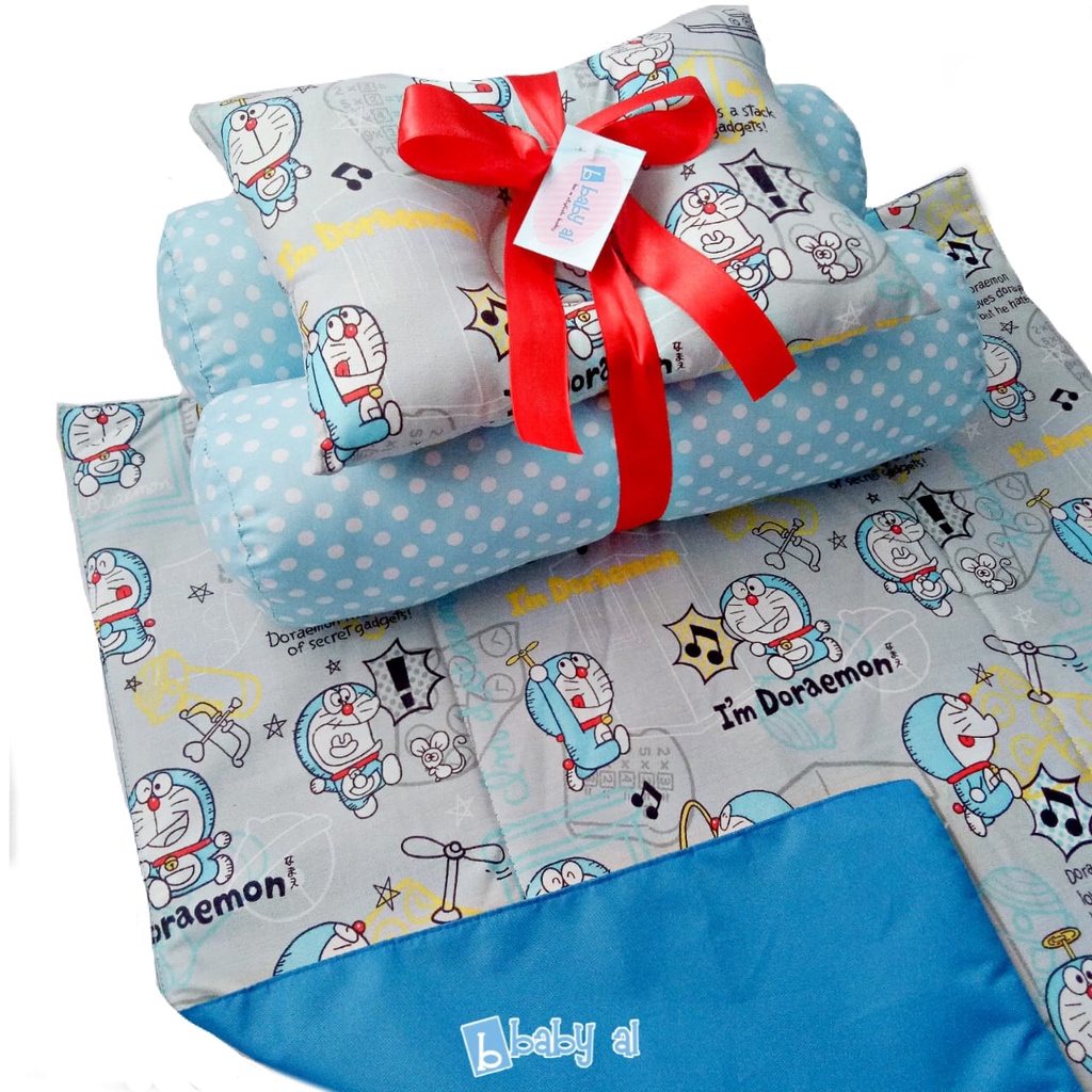 Bantal Set Bayi - Bantal Peang, 2 Guling dan Alas Perlak