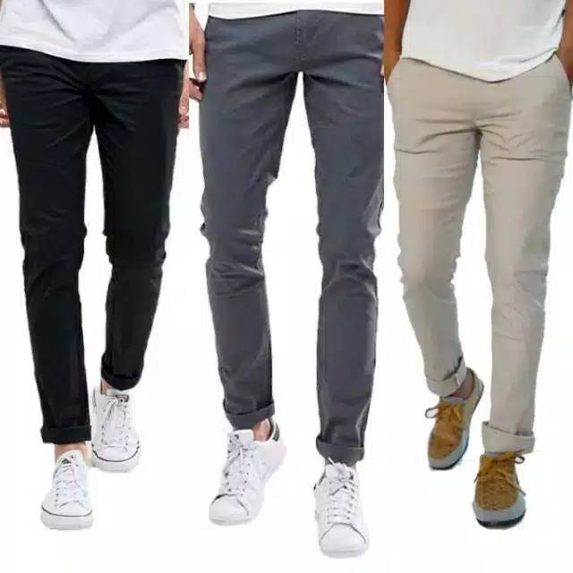 CELANA CHINO PANJANG PRIA ZARA MAN BAHAN KATUN TEBAL