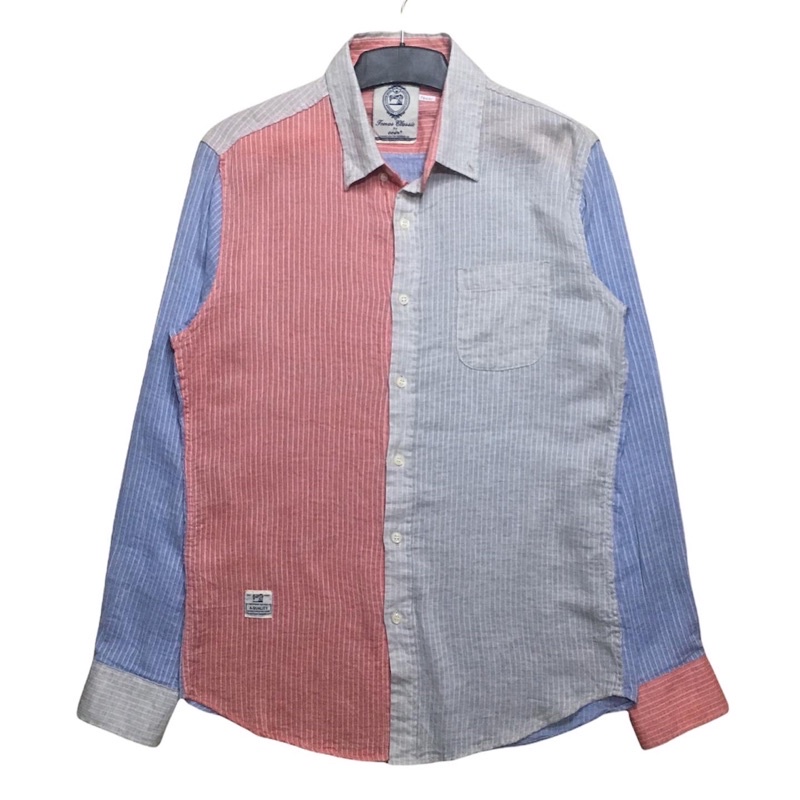 Kemeja colorblock thomas classic colorblock shirt second