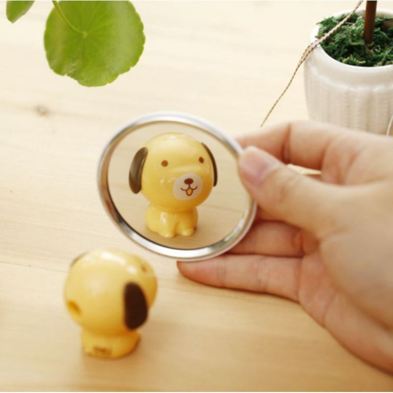 Cermin Kaca Bulat Kecil Dandan Rias Motif Kartun Lucu Imut Murah Kaca Make Up - Kaca Kosmetik Keleng