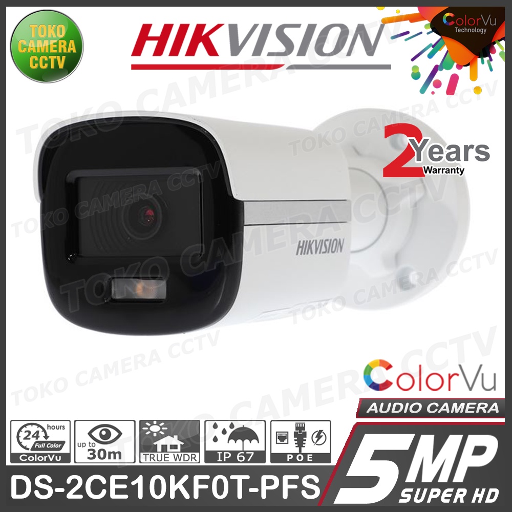 PAKET CCTV HIKVISION 5MP 3K COLORVU AUDIO 4 CHANNEL 3 KAMERA