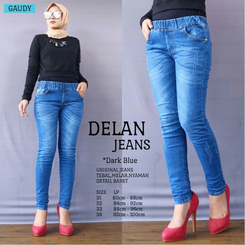 NEW !!DELAN JEANS!! ORI JEANS TEBAL MELAR ROBEK BARET TIDAK TEMBUS