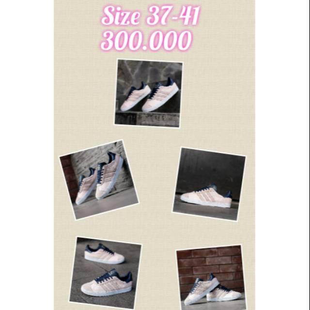 Adidas Gazelle peach navy gold original