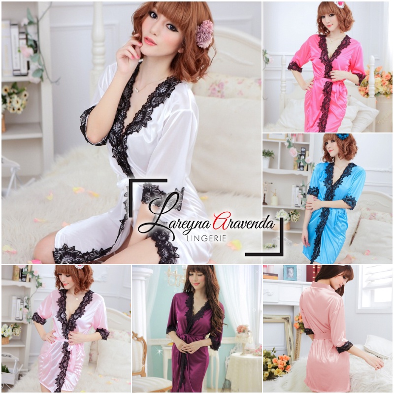 [Ready Jakarta] Lingerie Sexy Model Kimono List Renda Lace LG030