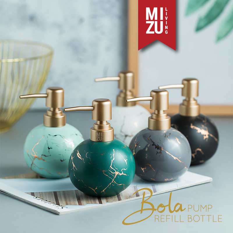 BOLA Refill Pump Bottle Matte Glossy Ceramic Soap Dispenser Botol Keramik Sabun Cair Cuci Tangan