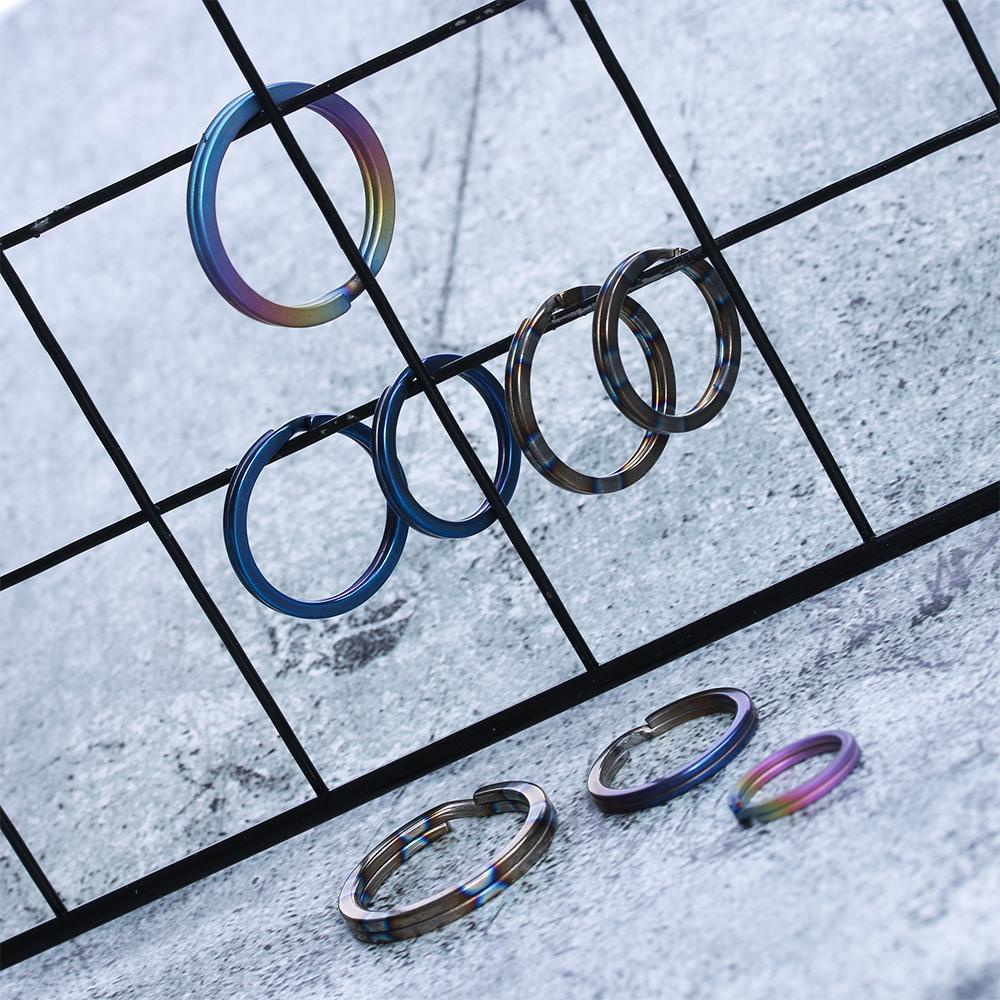 Suyo 1/2pcs EDC Gantungan Kunci Outdoor Alat Gantung Lingkaran Klip Titanium Alloy Key Ring
