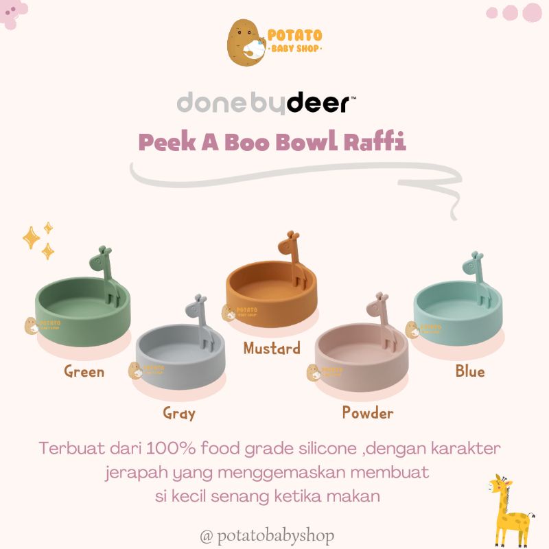 Done By Deer Peekaboo Bowl Raffi - Silicone Baby Bowl