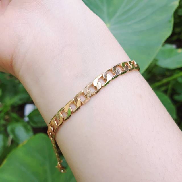 Gelang rantai polos GX-25 ukuran 17cm dewasa