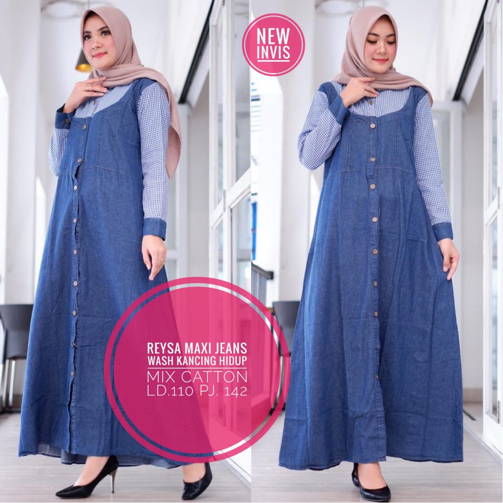 REYNA MAXI / REYSA MAXI JEANS WASH KANCING HIDUP BR