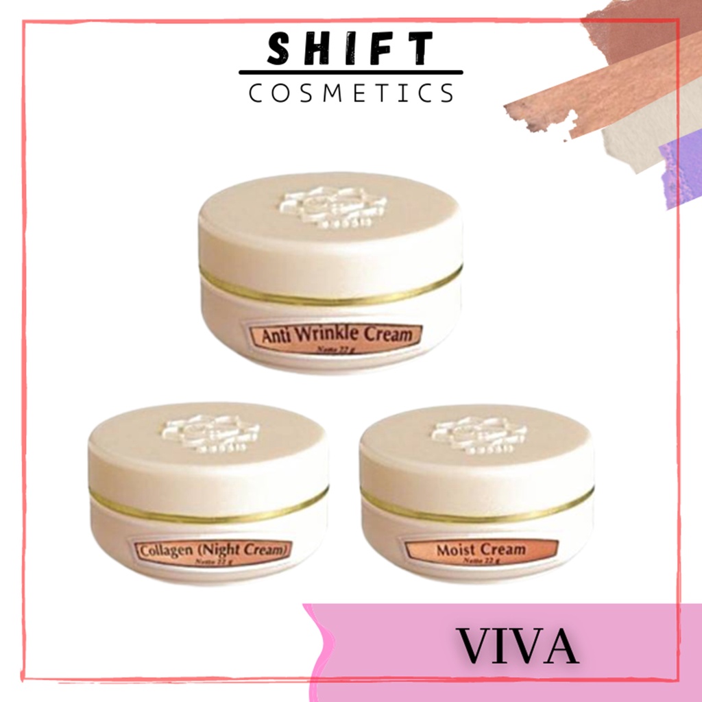 Viva Anti Wrinkle Cream / Collagen Night Cream 22g pelembab wajah pemutih wajah cream memutihkan waj