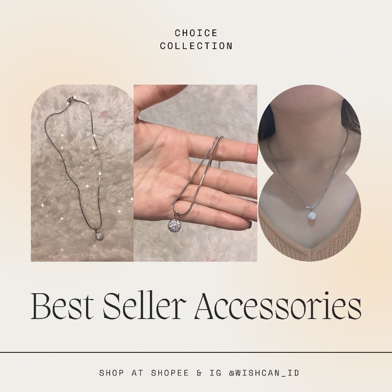 Kalung + liontin besi putih Timur