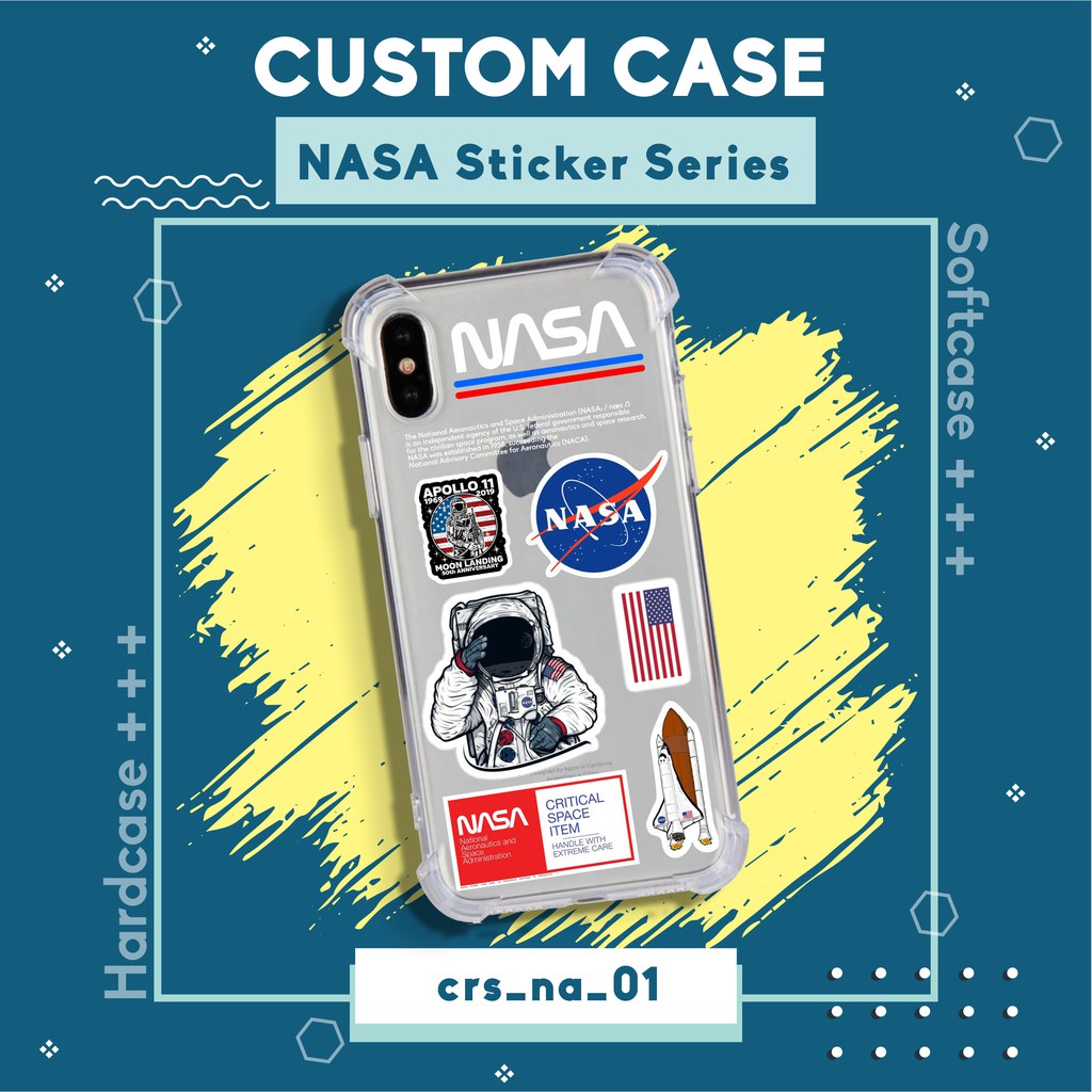 Custom Case Nasa Sticker Series Softcase Anticrack Blackmatte Iphone Android