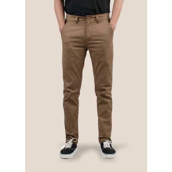 Celana panjang Chino pria kasual/ Chino polos slim fit