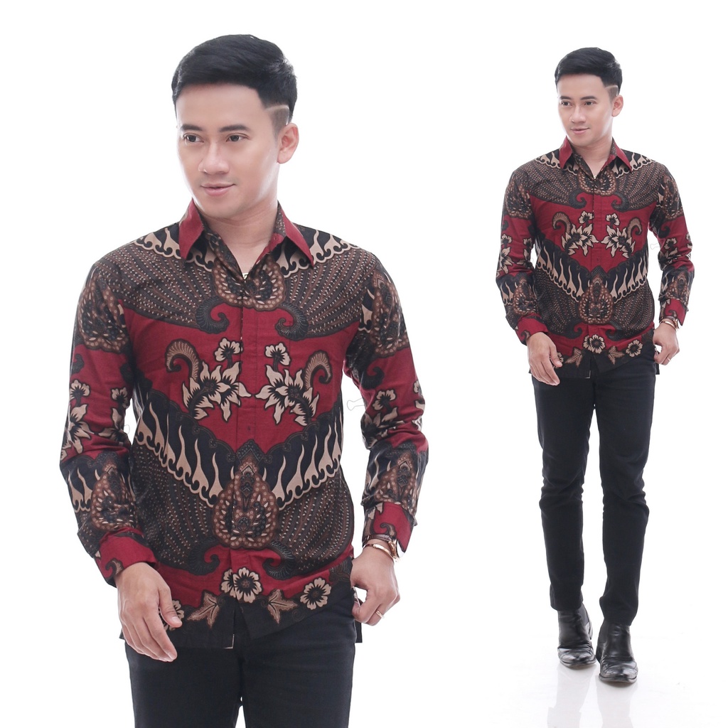 Maura Couple - Sania Ruffle Batik Couple Ori Ndoro Jowi Garansi Termurah Shopee - BATIK MODERN SOLO-KM Garuda Merah