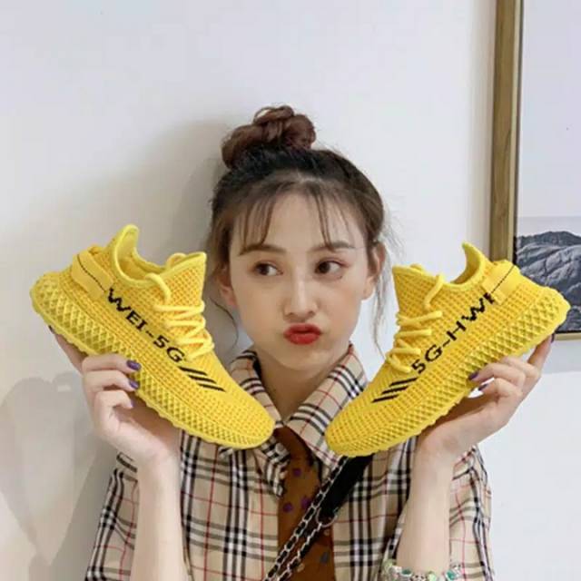 Spatu sneaker  kasual  wanita import HWei 5G - spatu fashion santai wanita korea