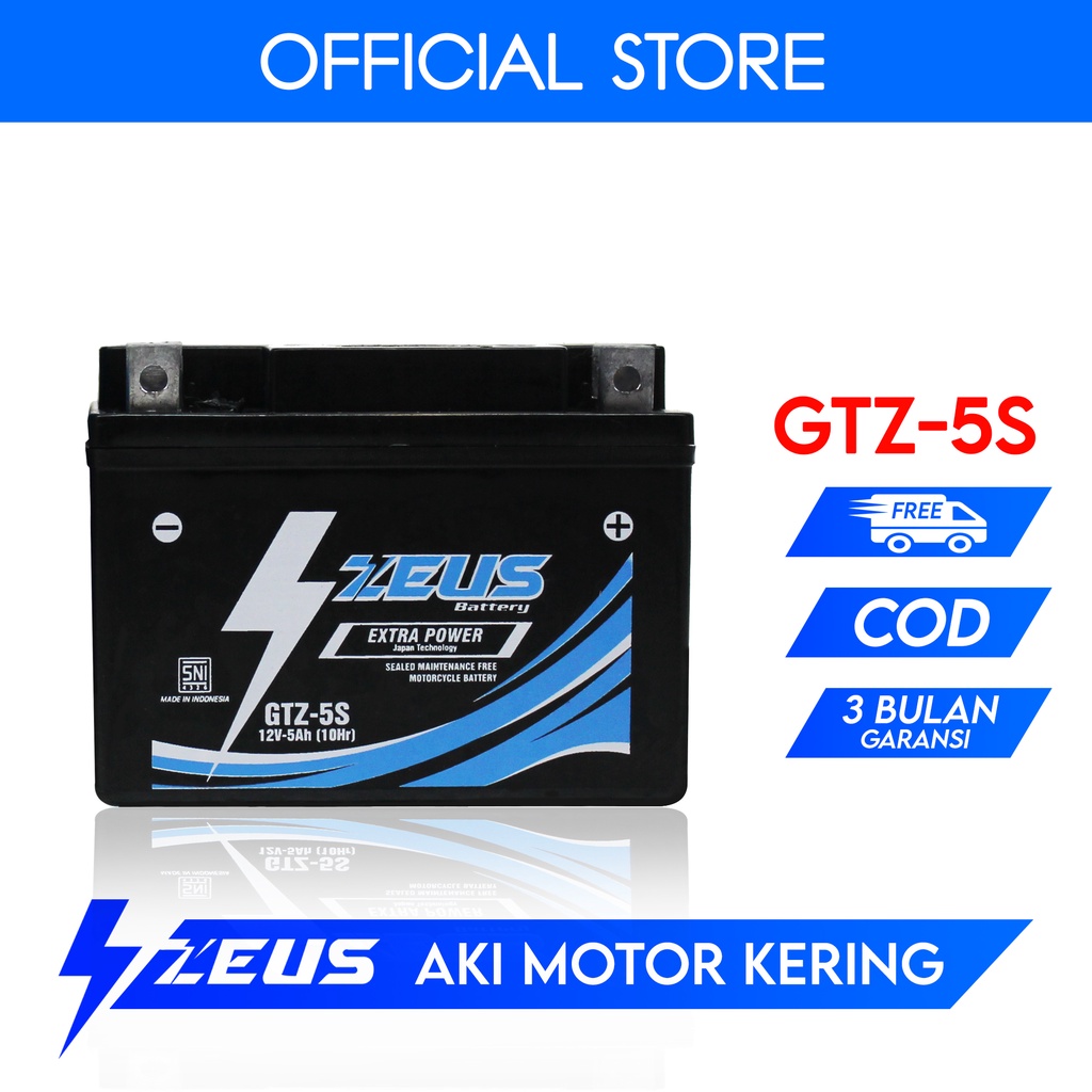 Jual Aki Motor Honda Supra X GTZ5S Zeus Battery Extra Power Aki Kering