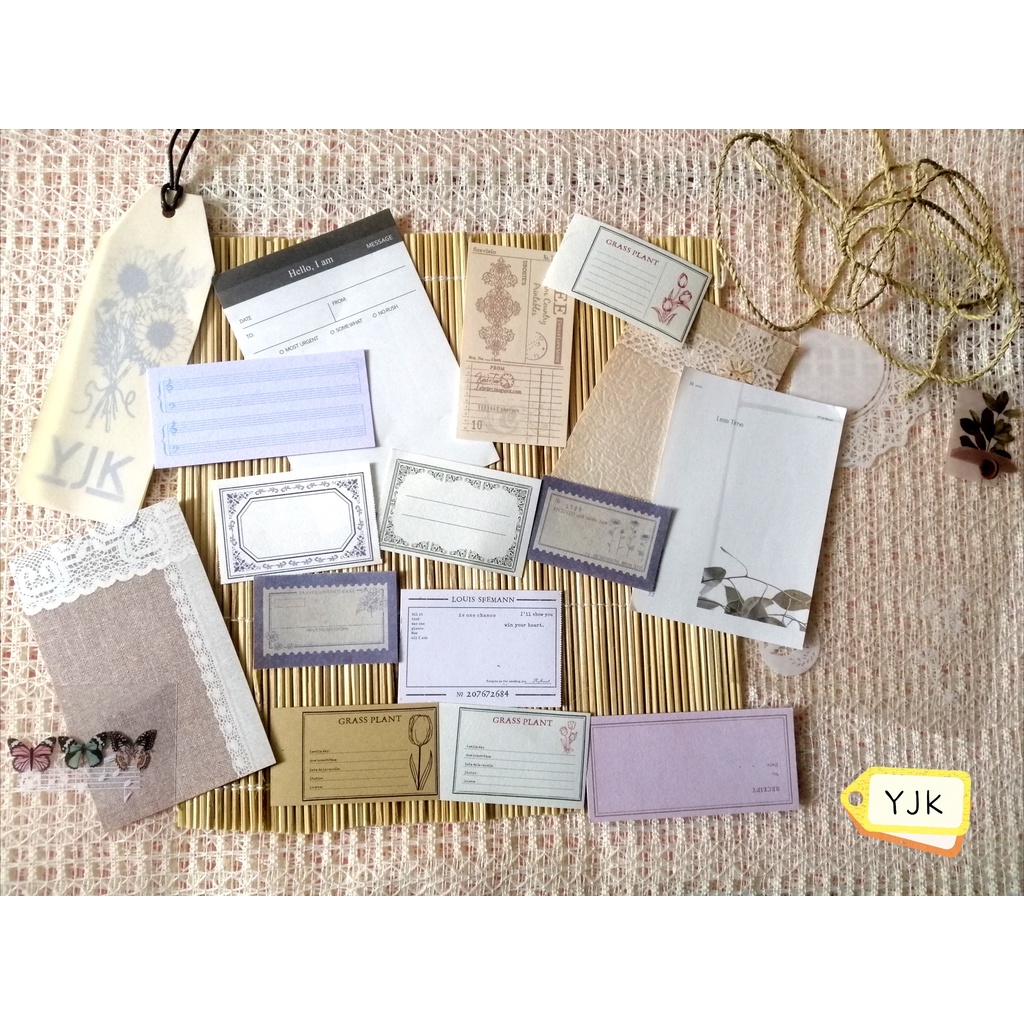 

Paper Memo Vintage 10pcs-Journaling Scrapbook Kit Aesthetic Murah