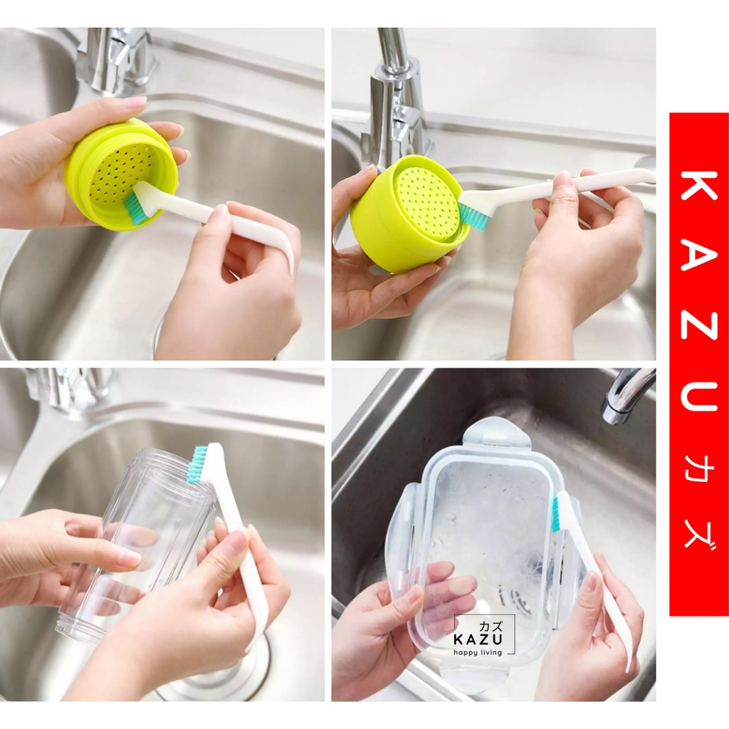 KAZU KHL202 Sikat Pembersih Botol Celah Tutup Gelas Brush Serbaguna
