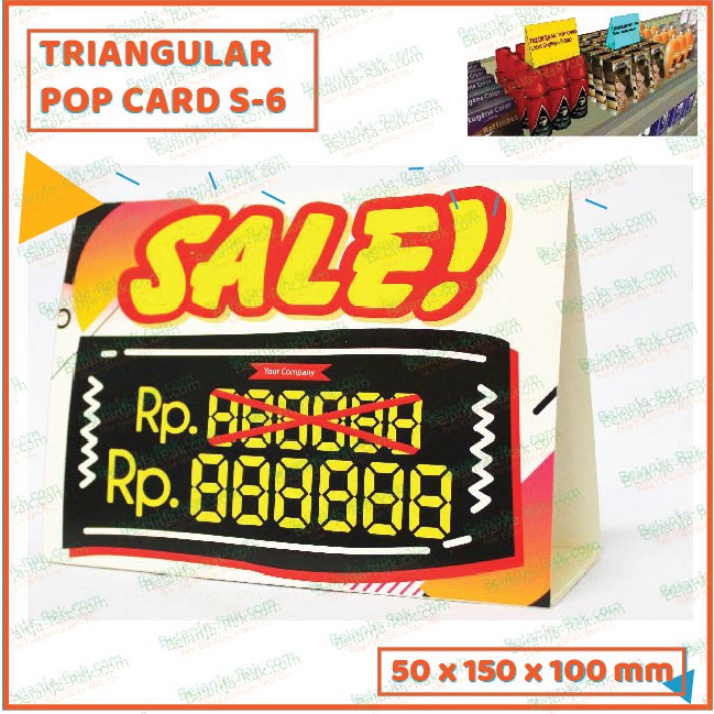 

TRIANGULAR POP CARD PROMO S-6 POPCARD KERTAS 1PACK ISI 10PCS