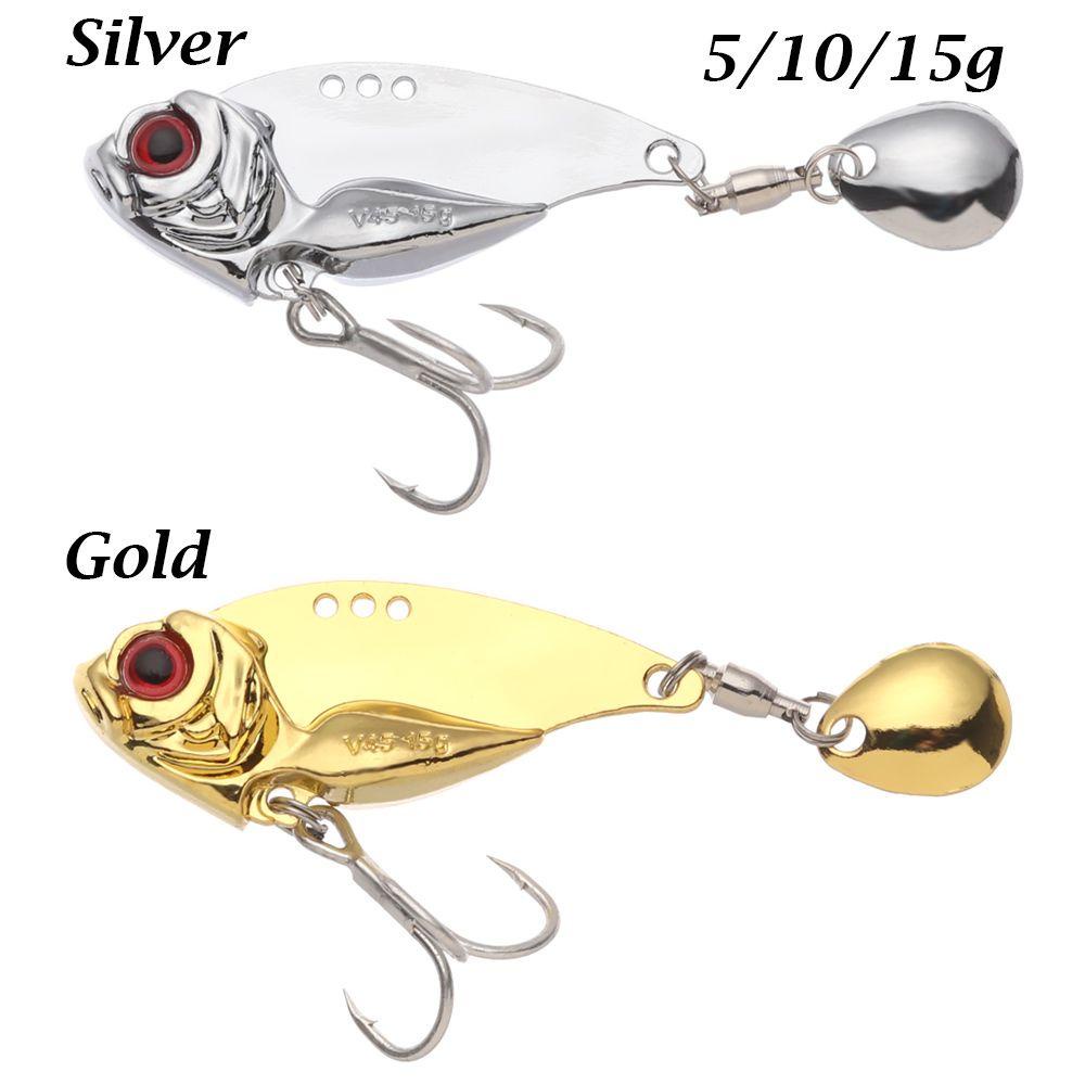 TOP Umpan Pancing Metal Bass Tenggelam Sendok Metal Getar Payet Treble Hook