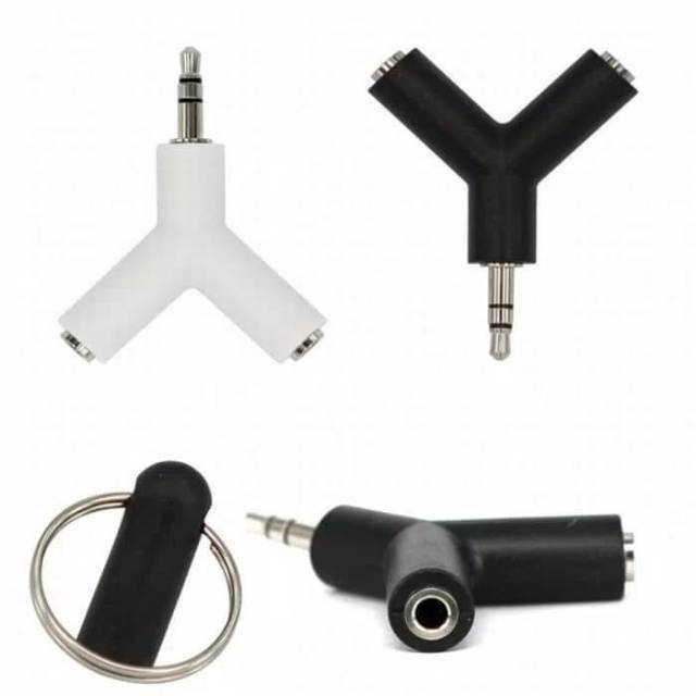 Aux Audio Splitter Y dual headset 2in1 handsfree jack 3.5inch