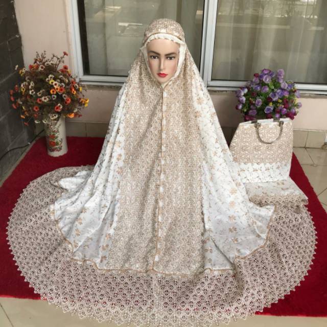 MUKENA PREMIUM SUTRA PRADA TULIP RENDA KOMBINASI,