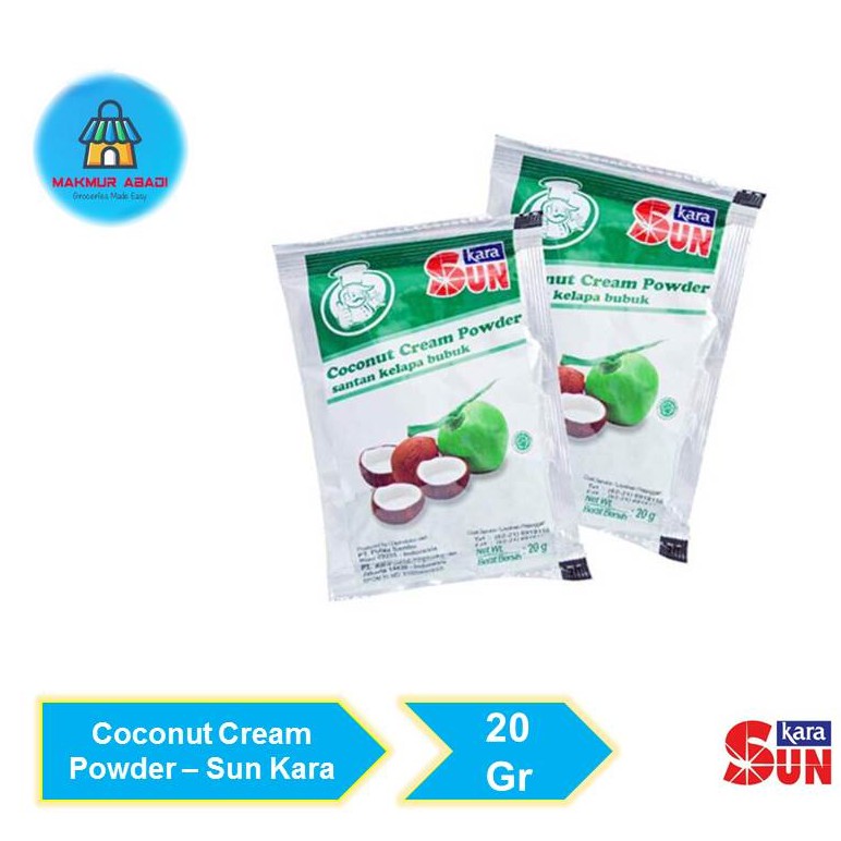 

Kara Sun Coconut Cream Powder Santan Bubuk [20 g] || Makmur Abadi Official Store