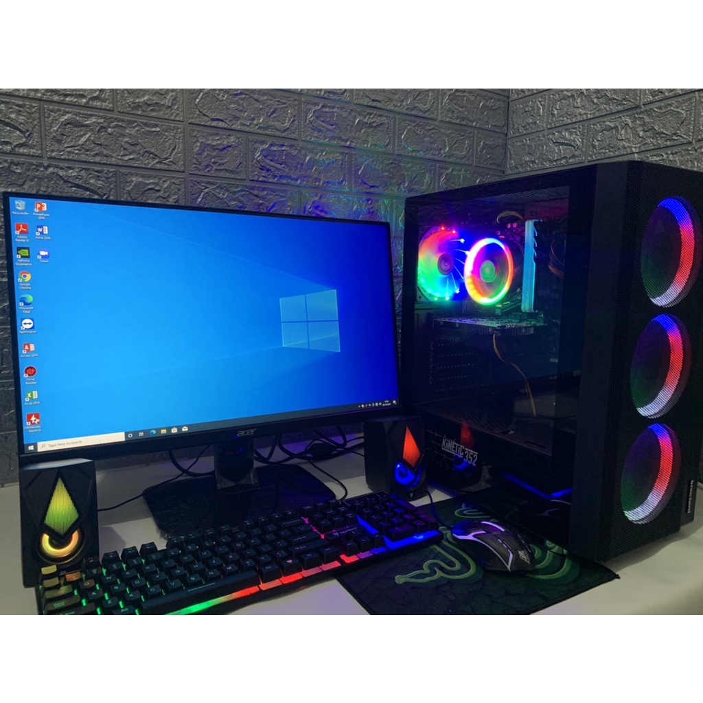 PC GAMING &amp; DESIGN FULL SET DDR4 I3-10100F / 16GB / GTX 1050TI 4GB + MONITOR