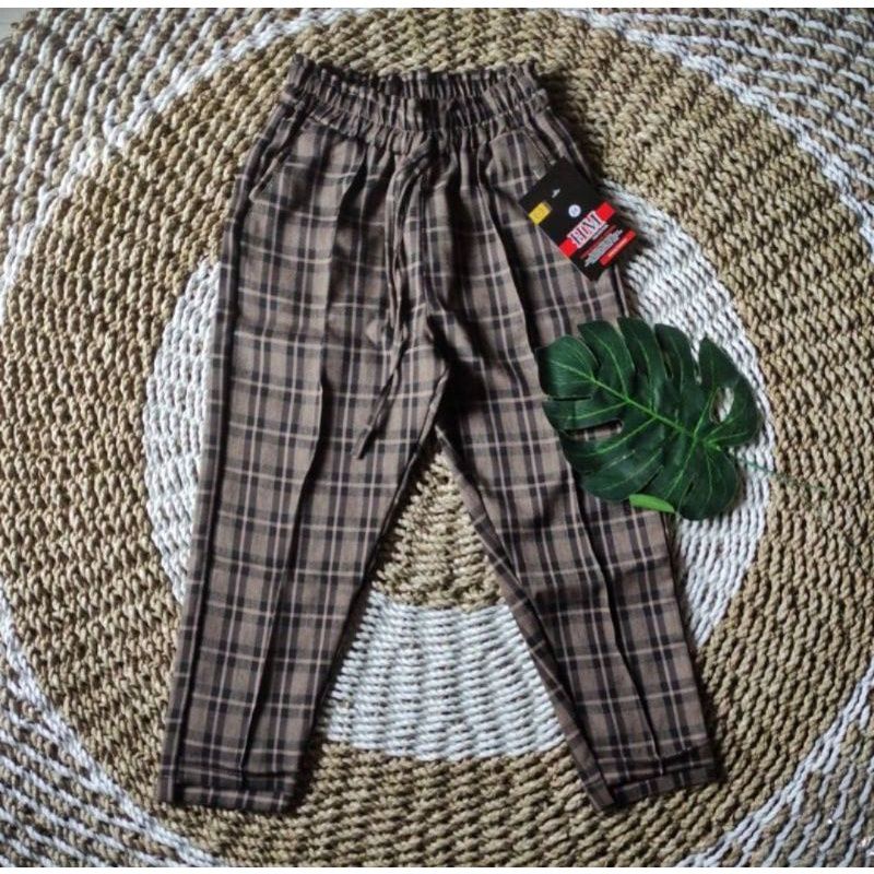 Celana Baggy Pants Motif Kotak Anak Perempuan Usia 6_15 Tahun / Baggy Pants Anak / Celana Panjang Anak Perempuan / Celana Motif Kotak Anak Perempuan / Celana Motif Anak / Celana Anak Perempuan