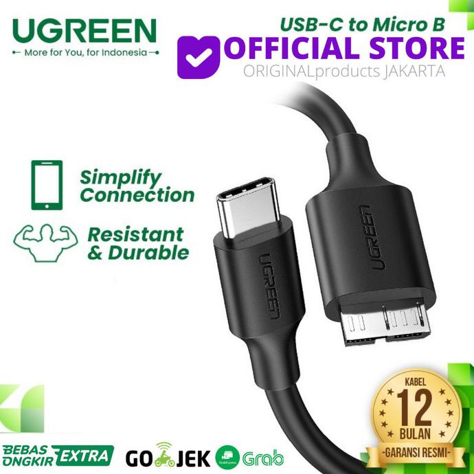 Jual Ugreen Usb C To Micro B Cable Hardisk External 1M Black | Shopee ...