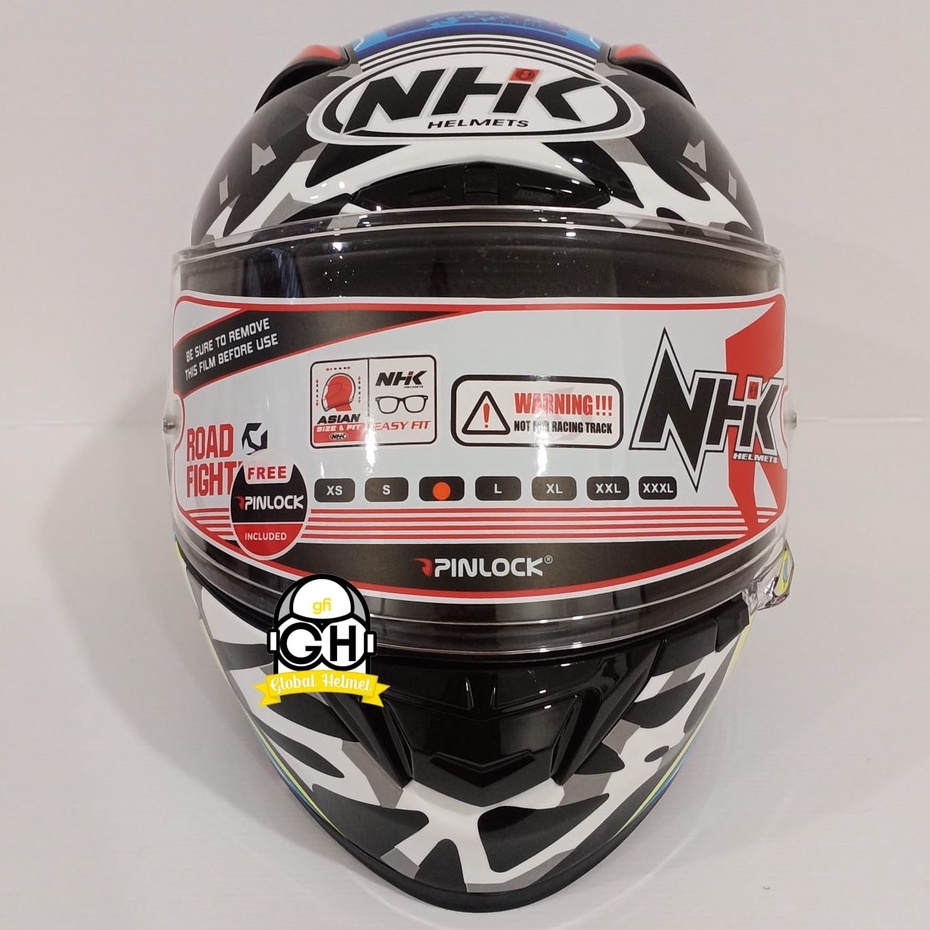 HELM NHK GP R TECH STREET R45 BLACK BLUE GLOSSY